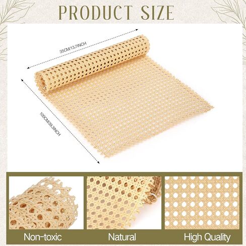 12 Pcs Rattan Repair Kit with Cane Webbing Roll, 3/16 Inch Rattan Webbing, 2 Caning Chisel, 8 Wooden Wedges, Furniture Caning Repair Supplies for Chair, Cabinet, Basket and Home Repair in Kuwait