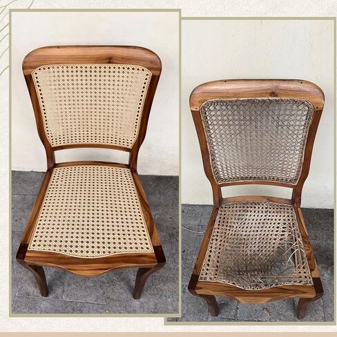12 Pcs Rattan Repair Kit with Cane Webbing Roll, 3/16 Inch Rattan Webbing, 2 Caning Chisel, 8 Wooden Wedges, Furniture Caning Repair Supplies for Chair, Cabinet, Basket and Home Repair in Kuwait