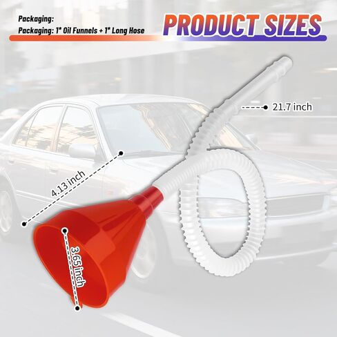 Wide Mouth Funnel with Hose,Plastic Flexible Funnels for Automotive Use,Universal Transmission Funnel for Engine Oil,Gas,Fuel,Diesel Oil Change Fit Most Cars,Trucks,SUVs in Kuwait