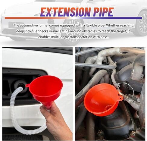 Wide Mouth Funnel with Hose,Plastic Flexible Funnels for Automotive Use,Universal Transmission Funnel for Engine Oil,Gas,Fuel,Diesel Oil Change Fit Most Cars,Trucks,SUVs in Kuwait