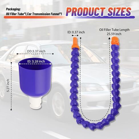 25.59" Bendable Transmission Funnels for Automotive Use,Long Funnel for Transmission Fluid/Engine Oil Not to Spill Easily,Portable Flexible Funnel Automotive Tools in Kuwait
