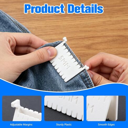 4PCS Clip-On Sewing Ruler, Hand Edge Stitch Lock and Sewing Gauge, Stitch Guide for Hand Sewing, Quilting Templates with 2mm, 3mm, 4mm, 5mm Spacing for DIY Craft Projects in Kuwait