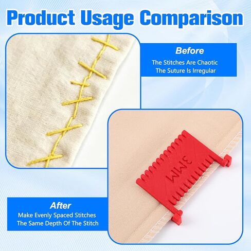 4PCS Clip-On Sewing Ruler, Hand Edge Stitch Lock and Sewing Gauge, Stitch Guide for Hand Sewing, Quilting Templates with 2mm, 3mm, 4mm, 5mm Spacing for DIY Craft Projects in Kuwait