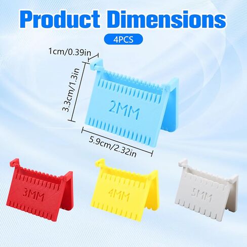 4PCS Clip-On Sewing Ruler, Hand Edge Stitch Lock and Sewing Gauge, Stitch Guide for Hand Sewing, Quilting Templates with 2mm, 3mm, 4mm, 5mm Spacing for DIY Craft Projects in Kuwait