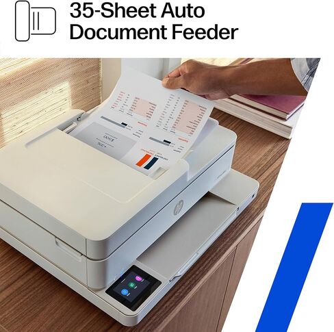 طابعة HP Envy 6555 اللاسلكية النافثة للحبر الملونة الكل في واحد، الطباعة والمسح الضوئي والنسخ والطباعة على الوجهين الأفضل للمنزل، تجربة 3 أشهر من الحبر الفوري المتضمن، AI-Cable (C2XR6A) Portobello in Kuwait