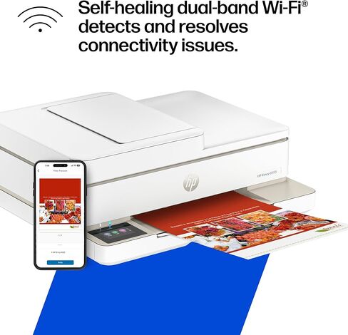 طابعة HP Envy 6555 اللاسلكية النافثة للحبر الملونة الكل في واحد، الطباعة والمسح الضوئي والنسخ والطباعة على الوجهين الأفضل للمنزل، تجربة 3 أشهر من الحبر الفوري المتضمن، AI-Cable (C2XR6A) Portobello in Kuwait