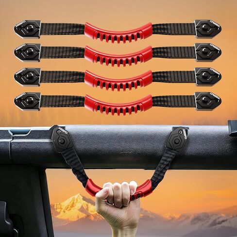 مقابض قضيب لف لسيارة Ford Bronco 2021-2026 2/4 باب، بديلة لملحقات برونكو الداخلية (4 قطع (أسود أسود) in Kuwait