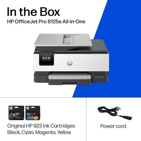 طابعة HP OfficeJet Pro 8125e اللاسلكية الكل في واحد نافثة للحبر الملونة، المكتب المنزلي، الطباعة/المسح الضوئي/النسخ، ADF، الطباعة على الوجهين، تمكين الذكاء الاصطناعي (متجدد) in Kuwait