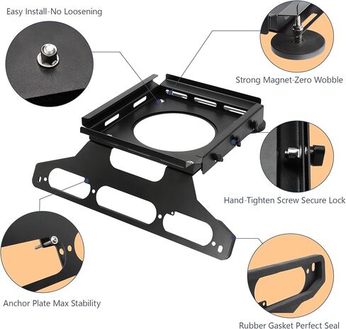 حامل Starlink Mini لسيارة Ford F150 (2015+) وF250-F550(2017+)، دعامة خالية من الحفر من الفولاذ المقاوم للصدأ مقاومة للصدأ، تناسب كابينة الألومنيوم والفولاذ، أسود in Kuwait
