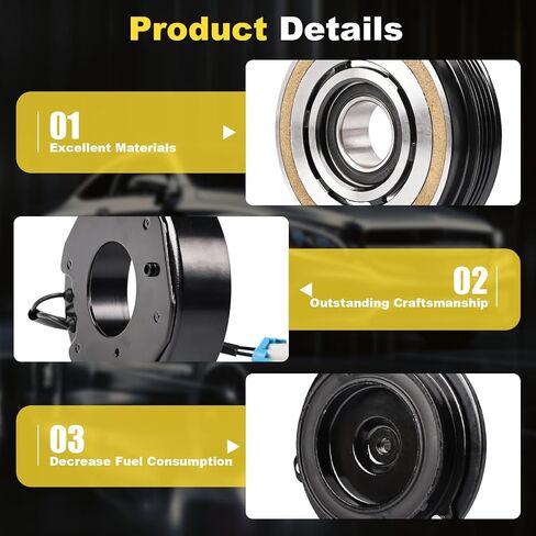 CO29002C FS784550SR AC Compressor Clutch Kit Compatible with Chevy Silverado 1500 2500 3500 Suburban Avalanche Express Tahoe GMC Sierra 1500 2500HD 3500 Savana Yukon Cadillac Escalade in Kuwait