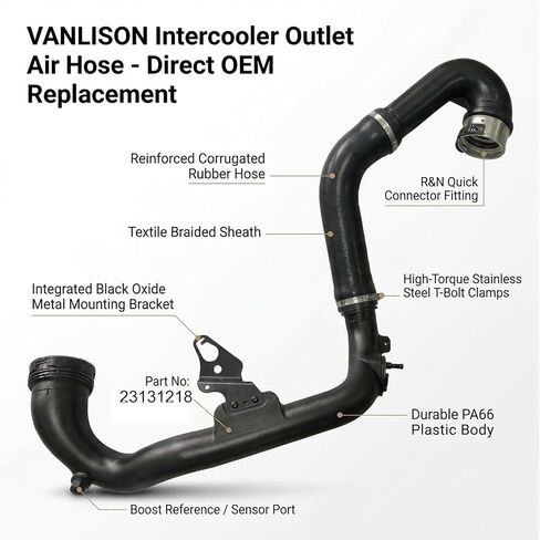 Intercooler Outlet Air Charge Pipe Hose Compatible with Buick Regal 2.0L Turbo 2014-2017 | Chevrolet Malibu 2.0L 2013-2015 | Direct Fit Replaces OEM# 23131218 in Kuwait