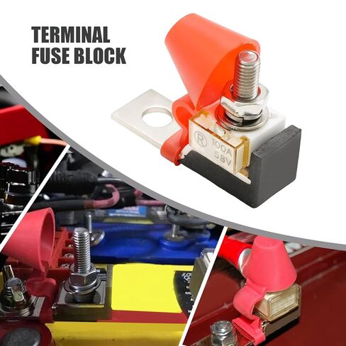 مجموعة كتلة الصمامات الطرفية MRBF، 100A 58V DC صمام طرفي للبطارية مع 5/16 بوصة مسمار البطارية البحرية، لمركبات البناء RV لشاحنة القوارب in Kuwait