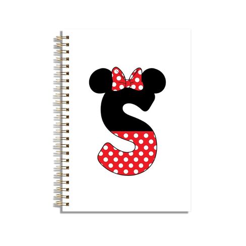 LONGXIN Cute Cartoon Mouse Gifts Initial A-Z Personalized Notebook Journal Magic Mouse Stuff Wizard Gifts for Women Girls Mouse Lover Birthday Christmas Gift Ideas Hardcover Spiral Notebook (S) in Kuwait