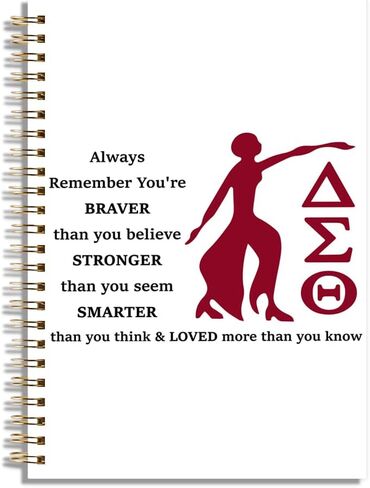 LONGXIN Sorority Inspired Gifts Notebook Journal Greek Sorority Gift Paraphernalia Gifts for Women Sister Friend You Are Braver Stronger Smarter Than You Think Hardcover Spiral Notebook 5.8x8.3 in Kuwait