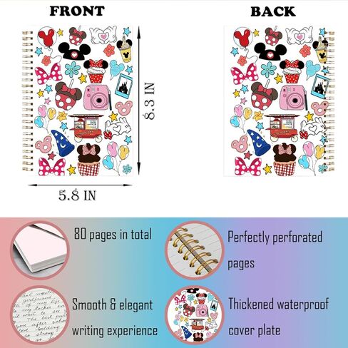 LONGXIN Cartoon Mouse Castle Notebook Journal Cartoon Gifts Merchandise Birthday Christmas Gifts for Cartoon Lovers Fans Women Teen Girls Friends Sister Her Hardcover Spiral Notebook 5.8x8.3 in Kuwait