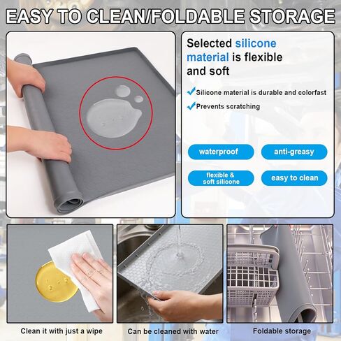 Oil Drip Pan for Under Car, 34'' x22'' Oil Drip Mat for Garage Floor, Silicone Oil Drip Pan with Raised Edge, Oil Catch Pad Non-Slip No Splatter for Auto & Home Floor Protection in Kuwait