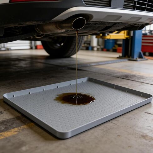 Oil Drip Pan for Under Car, 34'' x22'' Oil Drip Mat for Garage Floor, Silicone Oil Drip Pan with Raised Edge, Oil Catch Pad Non-Slip No Splatter for Auto & Home Floor Protection in Kuwait
