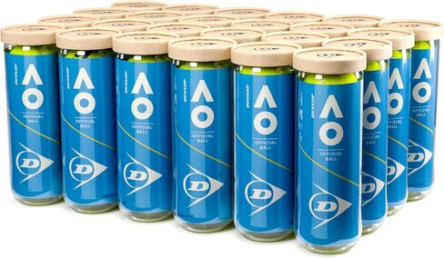 Dunlop Sports Australian Open AO Extra Duty Tennis Balls - Case of 24 cans (72 Balls) in Saudi Arabia