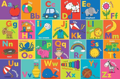 The Alphabet Jumbo Floor Puzzle - Fun and Educational Puzzle with Upper and Lowercase Letters, First Words and Pictures. (24 Pieces) (36 inches Wide x 24 inches high) in Kuwait