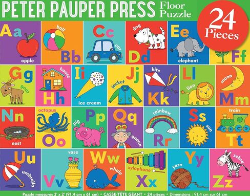 The Alphabet Jumbo Floor Puzzle - Fun and Educational Puzzle with Upper and Lowercase Letters, First Words and Pictures. (24 Pieces) (36 inches Wide x 24 inches high) in Kuwait