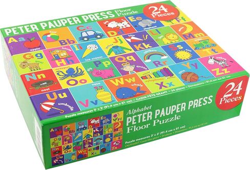 The Alphabet Jumbo Floor Puzzle - Fun and Educational Puzzle with Upper and Lowercase Letters, First Words and Pictures. (24 Pieces) (36 inches Wide x 24 inches high) in Kuwait