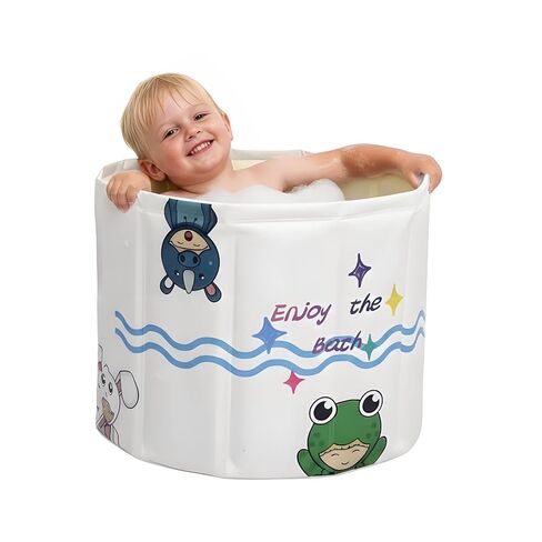 WAVYEASE New Design Portable Bath Tub for Toddlers - Foldable Deep Soak Bathtub for Kids, One-Second Setup, Easy Storage, Lightweight, Travel Essentials for 12-60 Months in Saudi Arabia
