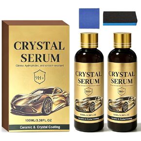 2PCS 100ML Crystal Serum - Advanced Graphene Ceramic Coating for Cars, Quick Effect Car Coating, 9H Graphene Coating for Auto Car Detailing, Coat Restore for Paint, Glass & Wheel in Kuwait