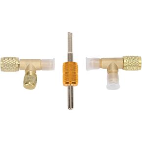 Brass Core Valve Tee Adapter HVAC AC Refrigeration System Quick Coupler R22 R12 R134a Refrigerant Vacuum Gauge Manifold Gauge Set Connector Fitting in Kuwait