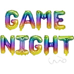 Game Night Balloon Banner,Party Backdrop Photography for Game On Birthday Party Decor Sleepover Slumber Prom Gaming Party Cake Table Decor,Black in Kuwait