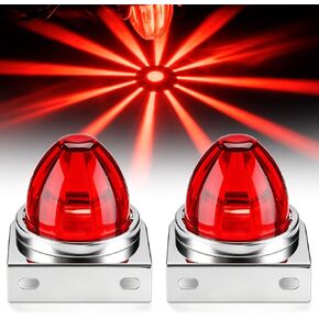 2Pcs Amber Watermelon Lights with Brackets, LED Side Marker Lights for Semi Truck, Strobe & Steady Modes Turn Signal Lights for Trailer RV with Waterproof ABS Lens for Kenworth Peterbilt Freightliner in Saudi Arabia
