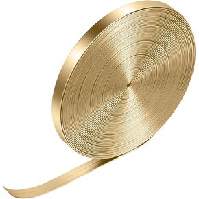 Andibro 10Yards Flat Metallic Leather Straps, 0.31 Inch Gold String Flat Leather Cord Glossy Craft Lace for DIY in Kuwait