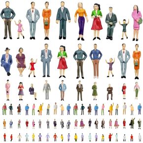 VICDUEKG 80PCS Mini People Figurines Model Trains Architectural Tiny Plastic Miniature Figures 1:25 1:30 1:50 1:75 1:87 1:100 Scale Painted Standing and Seat Small Dollhouse People in Kuwait