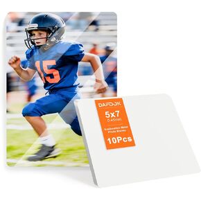 Dafook 10 Pcs Sublimation Metal Photo Blanks Double-Sided Protective Film, 0.45mm Thick Aluminum Sublimation Blank Sign for DIY Photo Printing, Wall Poster (White) (5x7) in Kuwait