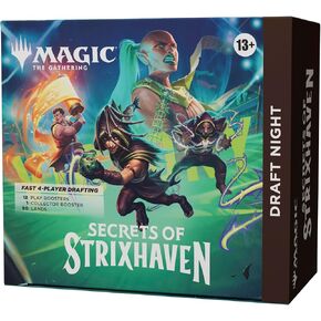 Magic: The Gathering Secrets of Strixhaven - Draft Night (معزز جامع واحد، 12 معزز لعب، 90 منطقة، 10 بطاقات رمزية) in Kuwait