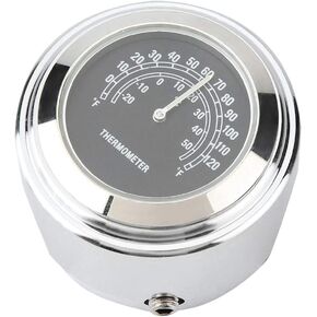 Keenso 22 to 25mm Motorcycle Thermometer Stainless Steel Handlebar Mount Thermometer Shock Temp Gauge for Motorcycle Cruiser Yacht Off Road Use in Kuwait