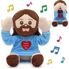 Yelakey Jesus Plush Peek A Boo Toy, Jesus Stuffed Doll Religious Plushie with 15 Bible Songs for Kids Christmas Easter Gifts 10'' in Saudi Arabia