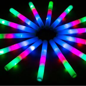SHQDD 105PCS LED Foam Glow Sticks, Foam Light up Sticks Bulk Party Pack with 3 Modes Colorful Flashing, Glow in The Dark Party Supplies for Parties, Wedding, July 4th, Birthday,Raves,Concert,New Year in Kuwait