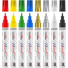 Overseas Fine Tip Oil-Based Paint Marker Pen - 8 Colors 0.9mm Fine Nib Permanent Markers, Quick Dry, Waterproof, Fade Resistant Paint Pens for Metal, Wood, Rock, Plastic, Ceramics, Rubber, Glass in Kuwait