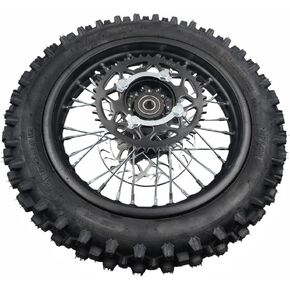 12" Rear Wheel Rim Tire Assembly for 125cc Dirt Bike tao TTR SSR CRF Apollo 15mm axle Includes 190mm Brake disc 80/100-12 Tire Tube With Brake Rotor and 428 41T Sprocket in Kuwait