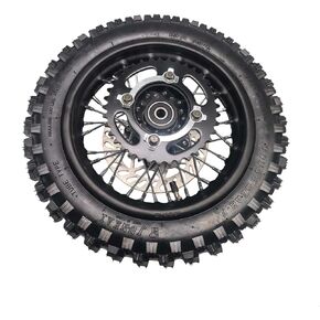 10" Rear Wheel Rim Tire Assembly for 50cc 110cc 125cc Dirt Bike tao TTR SSR CRF Apollo 12mm axle Includes 190mm Brake disc 80/100-10 Tire Tube With Brake Rotor and 420 Sprocket in Kuwait