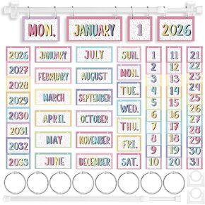 Tinlade Pastel Flip Calendar لوحة الإعلانات مجموعة تقويم التعلم في الفصول الدراسية مع حامل قابل للتعديل، أشهر أسابيع التواريخ والسنوات 2026-2033 للعودة إلى المدرسة ورياض الأطفال ديكور المنزل in Kuwait