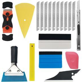 18PCS Window Tint Car Kit,Multi-Tool Car Window Tint Kit Includes Vinyl Squeegee,Felt Squeegee,Cutting Knife with Blade,Universal Cars Tints Kits for Cars Tints & Modifications in Kuwait