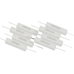 10Pcs 10W Ceramic Cement Resistor 5% In A Pack 0.1R 0.22 0.33 0.5 Ohm 6.8K 0.25R 0.5R 3R 27R 12R 100R Non-inductive Resistors(27R) in Kuwait
