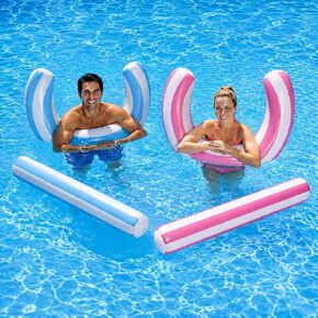 Arrowbash 4 Pack Inflatable Swimming Pool Noodle Float Set Pool Floats for Adults, Swim Noodles Curved Swimming Float for Adult Summer Beach Party Vacation Sea Beach Lake in Kuwait