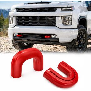 أغطية خطاف السحب لسيارة Chevy Silverado 2500/3500 HD 2020-2026، أغطية خطاف السحب الأمامي، أغطية سيليكون ملائمة تمامًا، تركيب بدون أدوات، ملحقات خارجية، أحمر، عبوتان in Kuwait