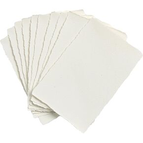 Watercolor Paper, 300 GSM, White, Cotton, 4x6 Inch, Textured Deckled Edge, for Wedding Invitations, Cards, Crafts, 20 Sheets in Kuwait