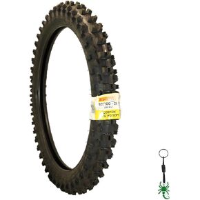 إطار أمامي للدراجة الترابية Pirelli Scorpion MX32 متوسط ​​النعومة - 80/100-21 51M NHS Bias Tube - مطاط احترافي للسباق على الطرق الوعرة للتضاريس الناعمة إلى المتوسطة - يتضمن سلسلة مفاتيح Pirelli in Kuwait