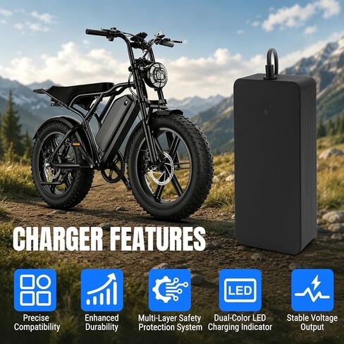UL Certified 54.6V 2.5A 3-Pin Fast Charger Compatible with TST R002/ ROO2S E-Bike, Upgraded Smart Battery Power Adapter, Waterproof Multi-Protection Overcurrent Overheat Charging Replacement in Kuwait