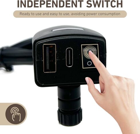1 SET Motorcycle USB Type C Power Adapter, Fast Phone Tablet with 12V Voltmeter, Plug and Play Dual Port with Waterproof Protective Cover, Universal for 0.75-0.87 Handlebar (Black) in Kuwait