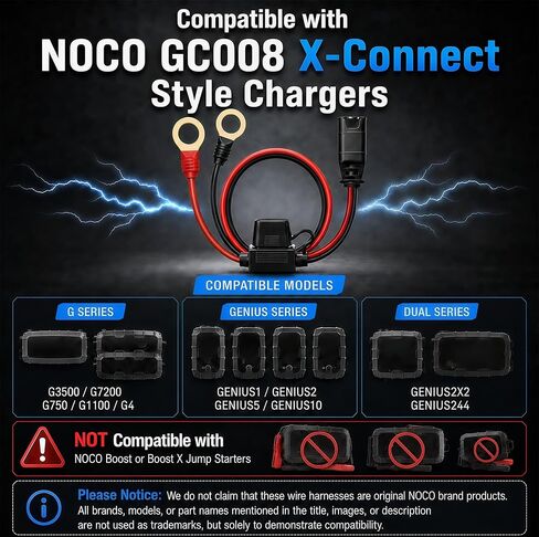 2 حزمة تناسب NOCO GC008 X-Connect M10 (3/8in) XL طرفية العيينة، حزام مقاس 22 بوصة مع اثنين من الصمامات 20A من أجل Genius Smart & استبدال موصل بطارية NOCO كابل شاحن البطاريات الذكية in Kuwait